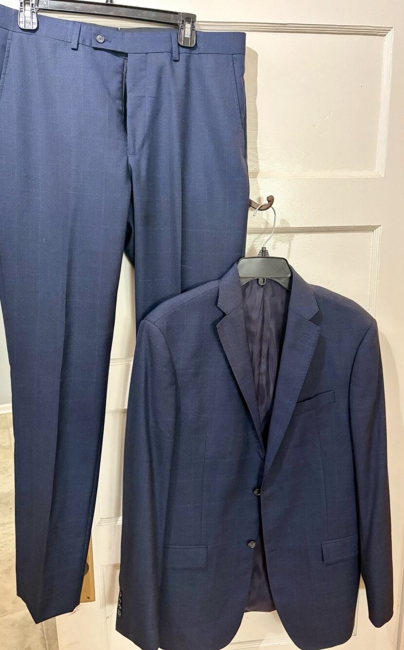 Michael Kors Blue Drago Super 130s Italian Wool Suit Men's Size 40L NWOT New